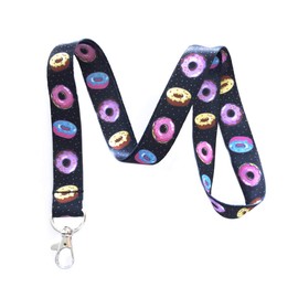 Doughnuts Print Lanyard Key Chain Id Badge Holder