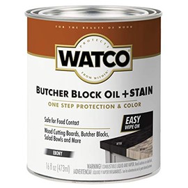 Watco 359023 Butcher Block Oil + Stain, 16 oz, Ebony