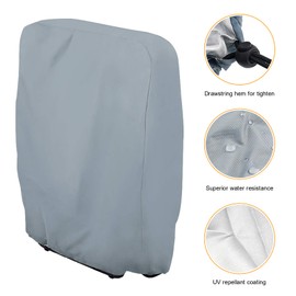 Folding Chair Protective Cover, Pack of 2 Garden Chair Cover, Oxford Cover, Windproof, Anti-UV, Dustproof for Garden Furniture, Deckchair, Folding Chair with Storage Bag (Grey)