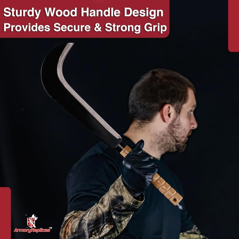 Slasher Crescent Machete | Outdoor Agriculture Bamboo Long Sickle Scythe