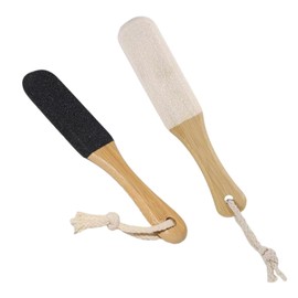 fKiZanthene Pumice Stone for Feet 2Pcs Set, Black and White Foot Pumice Stone with 21.8cm Ergonomic Handle, for Remove Hard Dead Skin Callus Dry Rough Cracked Corn Feet in Shower