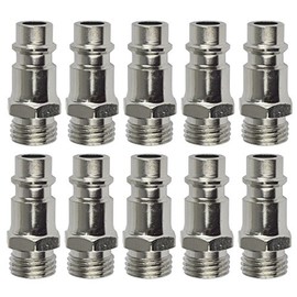 Euro Air Line Hose Fitting Connector Quick Release 1/4 inch BSP Male Thread 10pk