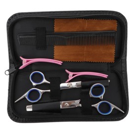 TOVINANNA 7pcs Barber Haircut Tool Set Storage Box Professional Hairdressing Scissors Comb Clips Ergonomic Design for Comfortable Grip for Salon Use and Home Grooming