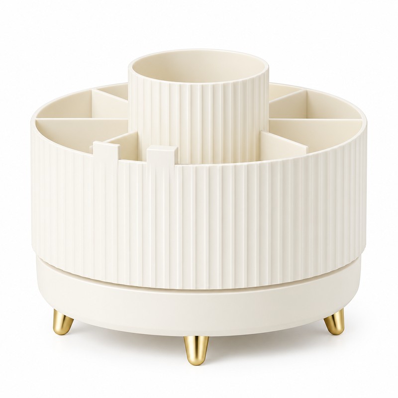 Rotating Makeup Organizer for Daily Beauty Storage – Easy-Access Plastic