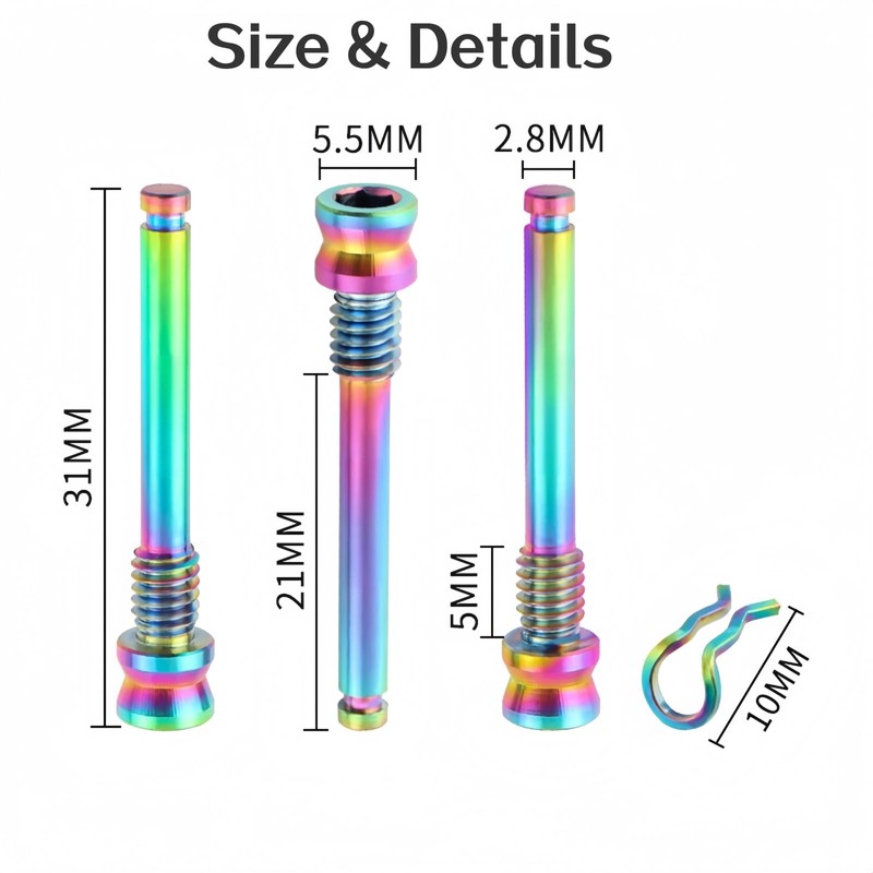 JMFahrrad Titanium Bike Disc Brake Caliper Bolts, Mountain Bicycle Brake