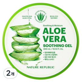 Nature Republic Soothing & Moisture Aloe Vera Soothing Gel, Nature Republic Soothing & Moisture Aloe Gel Aloe Vera, 2 units, 300ml / 네이처리퍼블릭 수딩 앤 모이스처 알로에베라 수딩젤, 네이처리퍼블릭 수딩 앤 모이스처 알로에 젤 알로에베라, 2개, 300ml