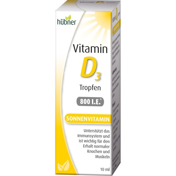 Vitamin D3 Drops | Sun Vitamin D to Support the Immune System and for Bone Metabolism in the Body | Easy to Use | 10 ml