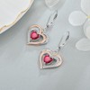 Raymard Heart Leverback Earrings for Womens, 925 Sterling Silver Dangle