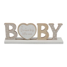 Lesser & Pavey Love & Affection Baby Standing Wooden Plaque Cream For Home Decor & Gift | Wooden and Acrylic Plaques For Home and Office | Ideal Signs & Plaque Birthday Gifts For Women & Men