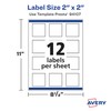 Avery Matte White Square Labels with Sure Feed, 2" x