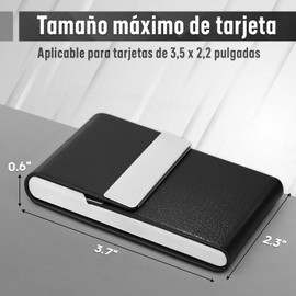 Tarjetero para Hombre/Mujere, Tarjetero de Piel con Bloqueo RFID, Tarjetero Presentacion con Cierre del Imán Billetera, Funda de Bolsillo para Tarjetas de Identificación y Tarjetas de Crédito (Negro)