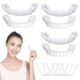 JAWUZ 3 Pairs of Dentures Make Yourself Dentures for Attaching Veneers Teeth for Attaching Smile Teeth Veneers Comfort Teeth Top and Bottom Teeth Whitening Cover Bad Teeth