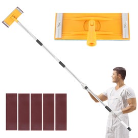 Pole Sander for Drywall, 31-74-inch Manual Hand Drywall Sander with Extension Pole. Perfect for Painting, Complete with 5pcs Sanding Sheets (60, 100, 180, 240, 320 Grit)