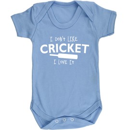 Hippowarehouse I Don't Like Cricket, I Love it baby vest bodysuit (short sleeve) boys girls