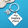 Xiahuyu Camper Keychain Happy Camper RV Keychain My Happy Place