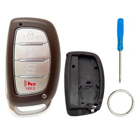 Smart Key Fob Cover Case Shell Fit for Hyundai Tucson Sonata Elantra 2015 2016 2017 2018 2019 2020 2021 Keyless Entry Remote Casing (with Battery Holder A)