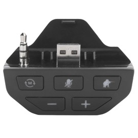 Stereo Headset Adapter for One, 3.5 mm Headphone Adapter, Stereo Adapter, Headphones Controller, Sound Enhancer Converter with Game Control Synchronisation (Black)