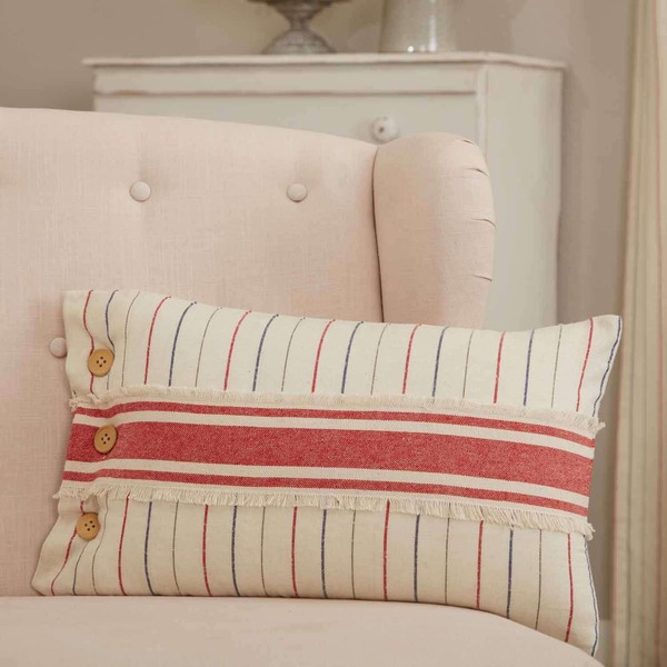 Piper Classics Betsy Stripe Throw Pillow Cover, 12" W x