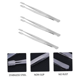 DOITOOL 3pcs Stainless Steel Stamp Tweezers False Eyelash Applicator for Easy Use Non-slip Handle Lightweight Design for Convenient Carrying for Makeup and Crafts