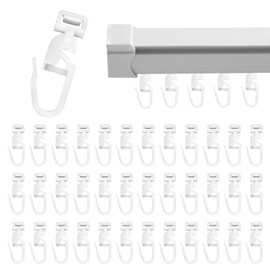 POHOVE Pack of 100 Click Gliders Running Channel 5.8 - 6.2 mm Curtain Gliders Curtain Gliders Folding Hooks for Pleat Tape Ruffle Tape Suitable for Curtain Rails Curtain Rails