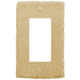 Amerelle - Placa de pared de resina dúplex de pizarrón sintética, color almendra, 1 palanca, Negro