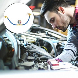 NOLITOY R134A AC Refrigerant Charge Hose, A/C 1/2 Recharge Measuring Kit Can Tap Air Conditioning Pressure Gauge, Fits for Car AC Air Conditioning Refrigerant