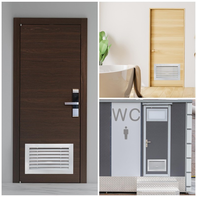 WorkBless 16"x10" Aluminum Door Vent Grille with Adjustable Louvers (Silver