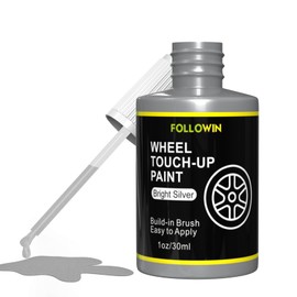 FOLLOWIN Silver Rim Touch Up Paint for Cars,Car Paint Scratch Repair Rim Curb Rash,1OZ(30ml)