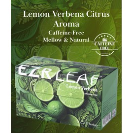 EZR Leaf Lemon Verbena Herbal Tea Caffeine-Free Decaf Relaxing Blend 20 Pyramid Tea Bags 1.4 Once with Rooibos, Lavender, Lemongrass