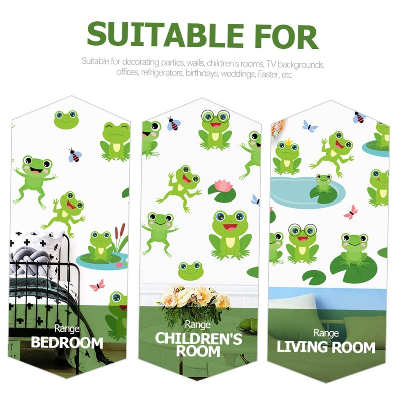 HAPINARY Cute Frog Wall Decals 4 Sheets Frog Wall Sticker