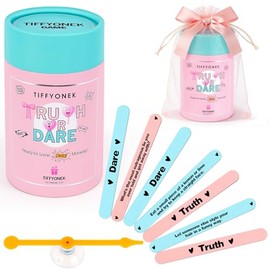 Slumber Party Games for Girls Ages 8-12 10-14 - Fun Sleepover Activities & Board Games for Teens - 60 Truths and Dares Question or Challenge Game - Birthday Gift for Tween Girls (Pink)