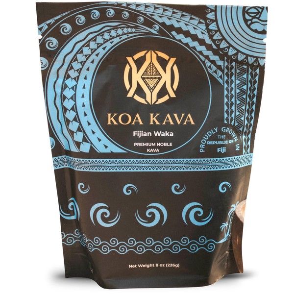 Koa Kava Fiji Kava Powder- Premium Noble Waka Kava Tea Made From Lateral Kava Root in Savusavu, Fiji. 8 oz