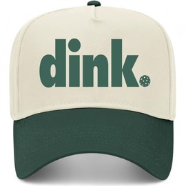 Dink Vintage Trucker Hat | Pickleball Pickle Ball | Premium Adjustable Snapback Baseball Hat for Men & Women (US, Alpha, One Size, Green/Natural)