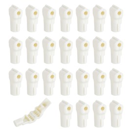 sourcing map 50pcs Peg Hook Lock, 6mm Pegboard Display Hook Stop Locks to Secure Cargo(White)