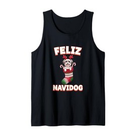Feliz Navidog Christmas Dog Sock Havanese Tank Top