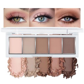 Yamobi Neutral Nude Smokey Eyeshadow Palette, 5 Colours Matt Eyeshadow Palette, Eyeshadow In Nude Smokey Eyes Set, Mini Makeup for Everyday Looks, Smokey Eyes