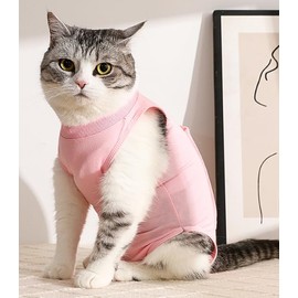 Dog Recovery Suit, Dog Surgical Recovery Suit, Breathable Dog Onesie for Surgery Abdominal Wounds, Dog Cone E-Collar Alternative for Male Female Anti Licking (Pink, Large)