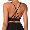 Sunzel Sports Bra for Women V Neck Criss Cross Back