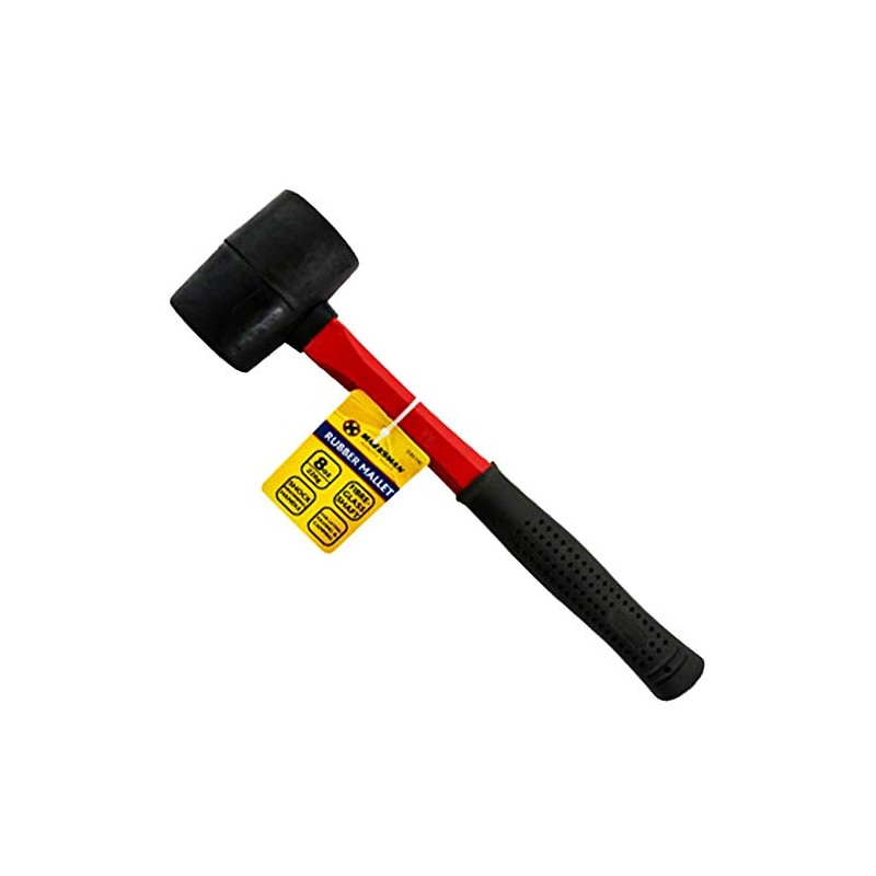 Marksman 8oz 16oz 32oz Rubber Mallet Hammer FIBREGLASS Or Silver