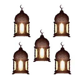Ramadan Lantern Balloons EID Mubarak Balloons for Mubarak Ramadan Decorations Eid Mubarak Home Decorations Pack of 5