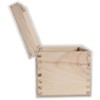 Small Square Cube Wooden Box with Lid & Clasp Closure