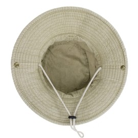 Vintage-Washed-Cotton-Sun-Hat Wide-Brim-Bucket-Hat Fishing Hat Outdoor Boonie Cap Beach Hat UPF 50+ Khaki