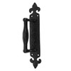 SKANDH 10" Inch Fleur Iron Pull Handle with Backplate, Heavy