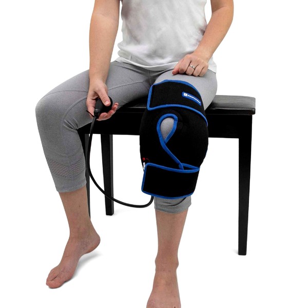 SIMPLYJNJ Cold Therapy Knee Ice Wrap with Compression and 2 Ice Gel Packs - Great for Knee Pain Relief, Swelling, Injury Recovery, Meniscus & ACL tears, Sprains and Much More