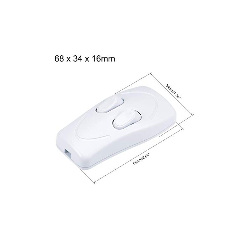 uxcell Inline Cord Switch AC 250V 1A Duplex On-Off Feed-Through
