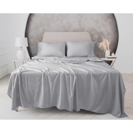 Everspread Bed Linen Set, (3 Piece Sheet Set), Twin Size, Light Gray. Ultra-Soft & Breathable. Luxury Bedding. Deep Pockets - Fits Mattresses up to 16 inches. Wrinkle & Fade Resistant