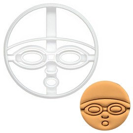 BAKERLOGY Swimmer Face Cookie Cutter - Detailed Biscuit Cutter Design for Baking and Crafts, ideal on fondant, dough, clay