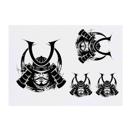 Azeeda 4 x 'Konzentration Samurai' Temporäre Tattoos - Wasserfest, Hautfreundlich & Ungiftig · Transfers in Verschiedenen Größen (TO00071190)