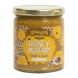 Unique Snacks Honey Mustard Dip, Whole Grain Mustard Seeds, Pretzel Dip, Non-GMO Dips and Spreads, Pack of 2