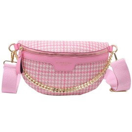 AuSion Fashion Leather Crossbody Fanny Pack for Women – Lightweight Waist Chest Bag with Wide Strap, Ideal for Travel, Festivals and Casual Outings